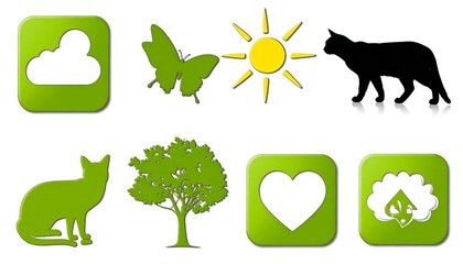 Green icons of nature