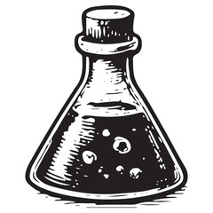 Occult Beaker Line Art Vector Icon
