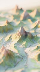 A mountain range with a large mountain in the middle