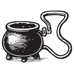 Occult Cauldron Line Art Vector Icon