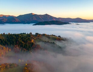 Misty mountain landscape at sunrise (2)