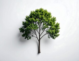 Isolated green tree against white background (2)