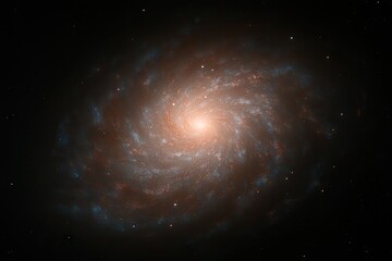 Obraz premium Spiral galaxy, vibrant colors, swirling arms, cosmic dust clouds