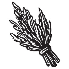 Occult Herbs Bundle Line Art Vector Icon