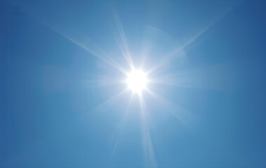 Fototapeta premium blue sky with sun shining