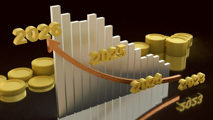 The  Chart 2026 for Business concept 3d Rendering.