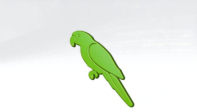 Green parrot graphic on light gray background