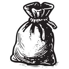 Occult Pouch Bag Line Art Vector Icon
