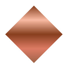 Obraz premium metallic bronze triangle frame vector shapes with shiny gradient for abstract badges and label decoration