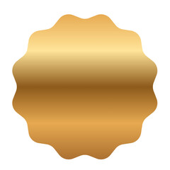 Golden badge with a scalloped edge, perfect for awards, promotions, or special occasions.