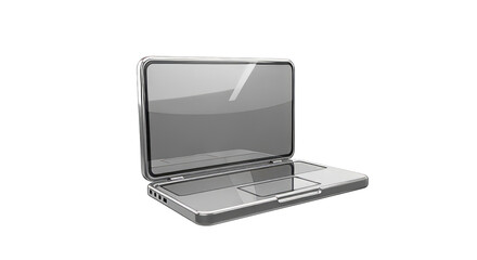 3D render of a realistic 3D laptop icon, minimal glossy design, isolated, transparent background