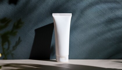 blank white plastic tube mockup for cream gel toothpaste or lotion