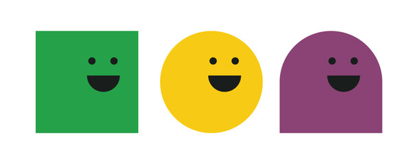 Illustration character face geometric unique design isolated on white background