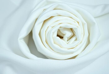 Obraz premium A roll of white fabric, tightly wound, showing texture, clean, craft