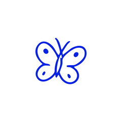 Blue simple butterfly