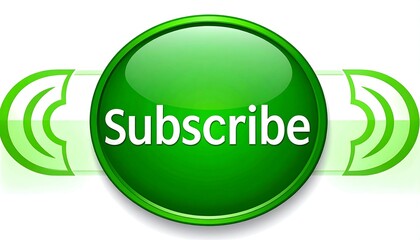 Green subscribe button with wave design