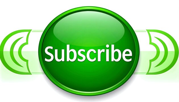 Green subscribe button with wave design