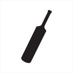Cricket Bat Silhouette on White Background Perfect for Sporting Goods and Game Related Projects Representing Teamwork and Competition with Clean Vector Design