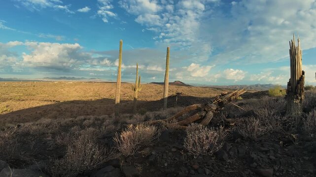 Arizona Desert Landscape Time-Lapse With Highway In The Background 