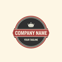 Style Corporate Logo Design with Crown Icon and Customizable Text on a Cream Background, Ideal for Branding and Identity, Flat Vector Elements, Vector Illustration, Simple Vector, Stylized Vector