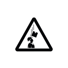 Falling Objects Hazard Warning Sign Vector Icon.