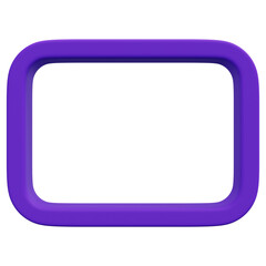 3D Purple Rectangle Frame Icon
