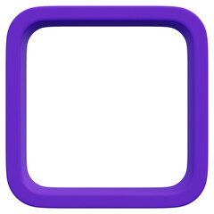 3D Purple Square Frame Icon