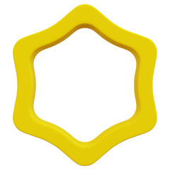 3D Yellow Star Curve Frame Icon
