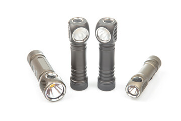 Quality flashlights arranged on a white background showcasing their design and features