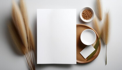 a clean and modern a4 flyer mockup displayed flat on a crisp white background