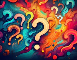 colorful question mark background for interactive quiz themes generative ai