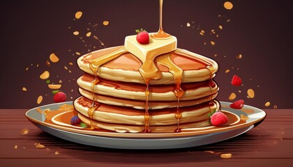 national pancake day celebration with pancake breakfasts and charity events generative ai
