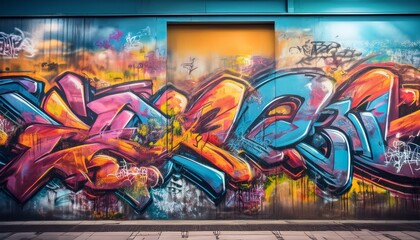 vibrant graffiti art on urban backdrop
