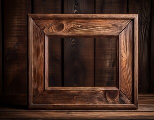 rustic wooden frame a square rustic wooden picture frame crafted from reclaimed wood showcasing a warm inviting aesthetic with visible texture and natural knots