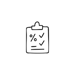 Form with percentages and check marks in black and white