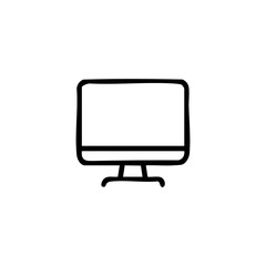 Black outlined, screen with stand, doodle style