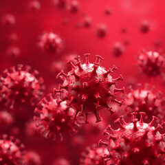 Close Up Of Red Microscopic Cells
