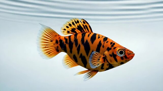 Cinematic Slow Motion Molly Fish on White Background