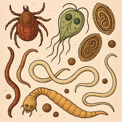 representation of parasitic animals