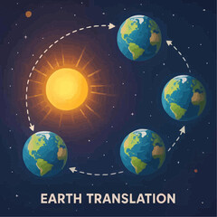 translational movement of planet Earth around the sun