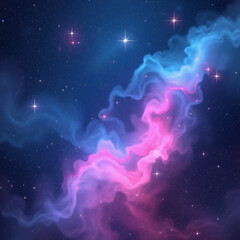 Wispy Pink Cloud Stretching Through Space
