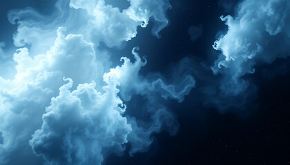 Layered Blue Clouds Creating Depth