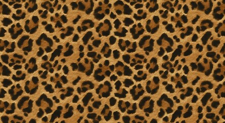 Seamless leopard print pattern on brown background for textile design
