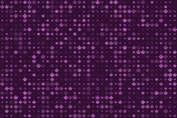 Abstract seamless pattern of stylized purple leaves on a dark background, creating a modern and elegant decorative texture for various design projects.