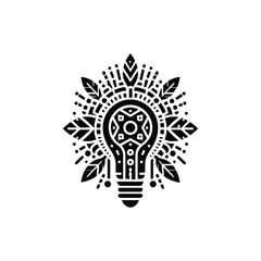 Decorative light bulb design with floral elements