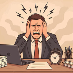 person under stress at work