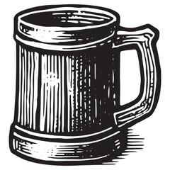 Viking Wooden Mug Tankard Illustration