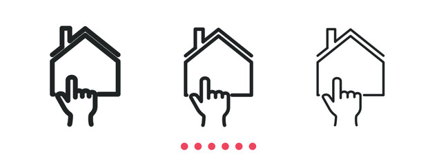 Home selection icon. Thin line icon vector
