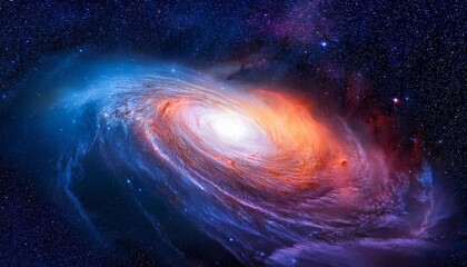 Obraz premium stunning cosmic cloud of gas and dust a vibrant nebula within a spiral galaxy swirling colors illuminate the vastness of space gas galactic interstellar medium