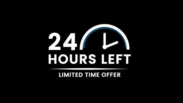 24 Hours Left Animated Countdown &ndash; Limited Time Offer Promo Graphic
